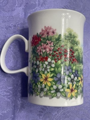 Dunoon Azalea Floral Mug Jane Fern Fine Bone China England Pink Red Flowers