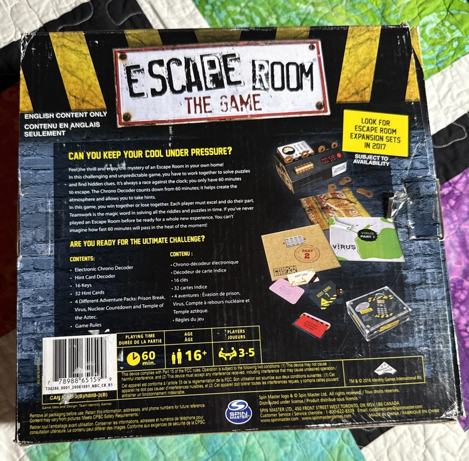 Escape Room The Game 4 Thrilling Escape Rooms with Chrono Decoder OPEN BOX - Image 4 of 4