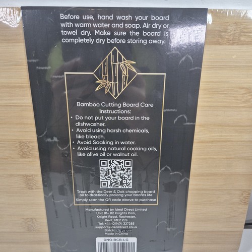 Deer & Oak X-Large 44 x 30 x 2cm Bamboo Chopping Board, Premium Wood Kitchen Cut - Picture 6 of 11