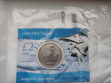 2004 Fine SILVER 1oz BRITANNIA  2 POUND Coin. With Card in sealed mint bag