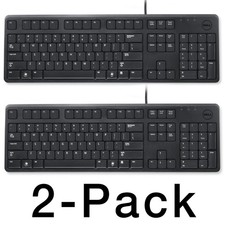 2-Pack Dell KB212-B USB Wired Standard Keyboards Black Slim Business PC 0DJ454
