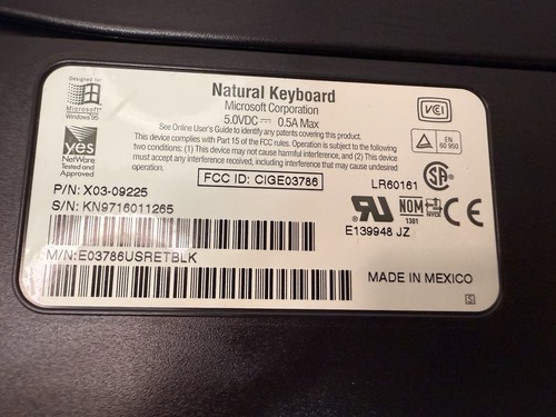 ⌨️ Microsoft Natural Keyboard E03786 – Vintage Ergonomic PS/2 Keyboard ⌨️ - 第 7/7 張圖片