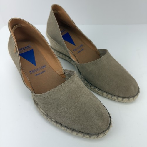 Verbenas size 41 (9.5-10) Women’s Mamen Tan Suede D’orsay Espadrille Wedge Shoes - Picture 2 of 10