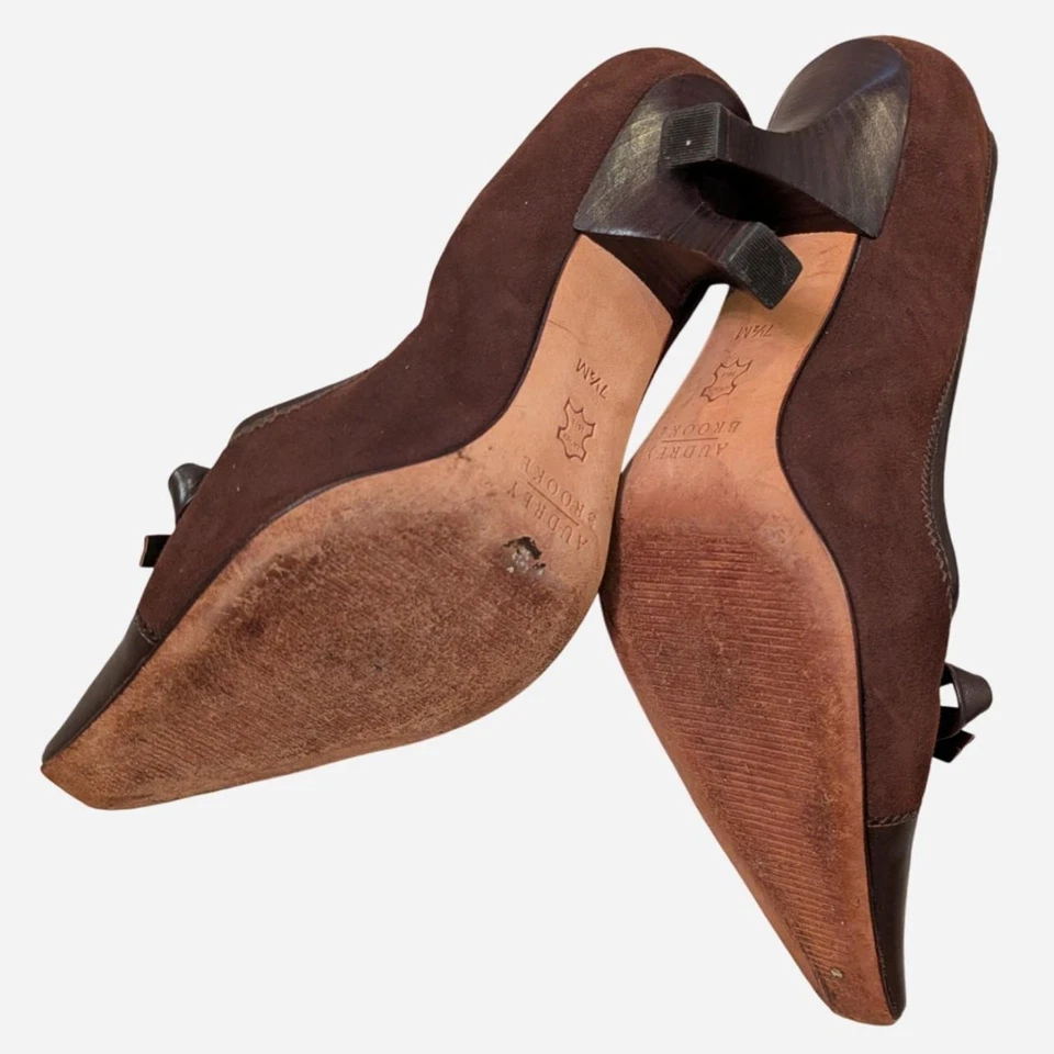 Gorgeous Vintage Unique Brown Leather Heels - Image 4 of 4