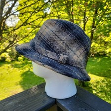 Vintage Tweed Fedora Hat Size 7 1/8 Trilby USA Union Made 100 Wool Unbranded