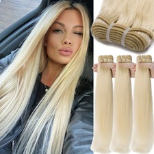 Unprocessed Virgin Human Hair Extensions 3Bundles Weave Weft for Thick Full Head
