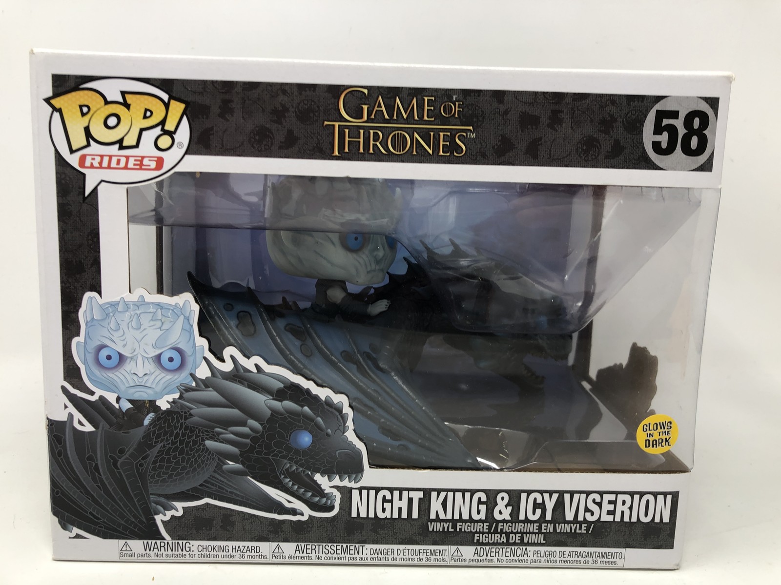 Funko Pop! Night King Riding Icy Viserion Glow In The Dark #58 Damaged Box
