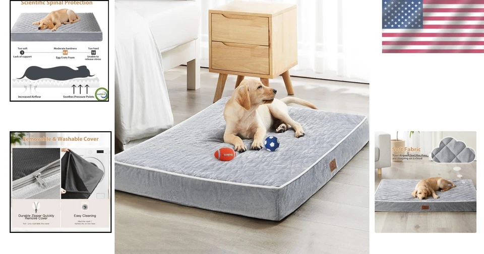 Ultimate Orthopedic Dog Bed for Large Pets - Soft Velvet, Waterproof, 55" x 42" - Image 2 of 4