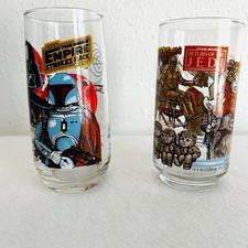 Burger King 1980s STAR WARS Return of the Jedi Glass Cup Set of 2 Darth Vader