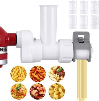 Nudelmaschine Aufsatz für KitchenAid Standmixer inklusive 6 verschiedene Formen