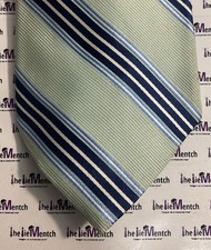 NAUTICA Green Striped Design Adjustable Silk Neck Tie 3.5  New-Minor Flaws 