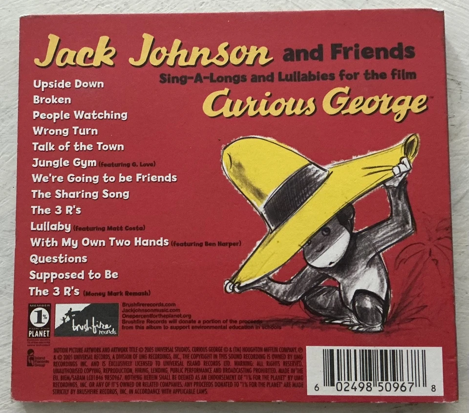 Jack Johnson CD Digipak Curious George 9850967 2006 Great Condition EX Foto 3 de 4