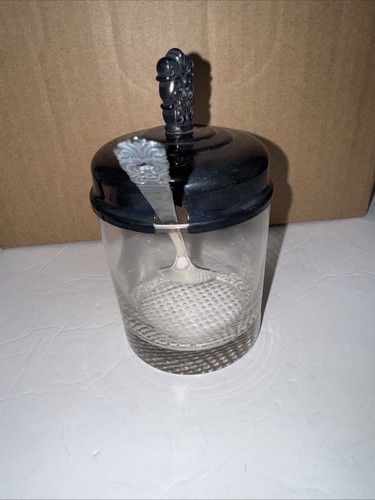 WM. Rogers Glass Jam 'n Jelly Jar With Lid And Spoon Silver Plated - Picture 3 of 9