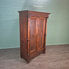 27039 Kleiderschrank Schrank Gründerzeit 1880 Nussbaum furniert Antik