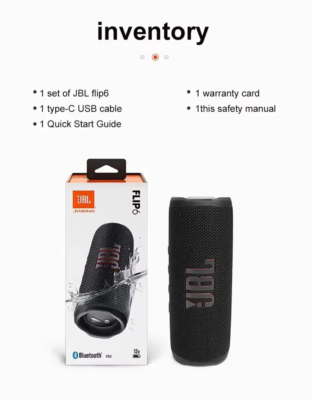 Enceinte Bluetooth JBL Flip 6 antichoc et résistante à l'eau pour l'extérieur