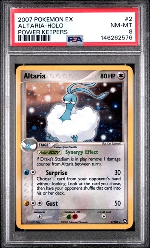 2007 POKEMON EX POWER KEEPERS #2 ALTARIA-HOLO PSA 8
