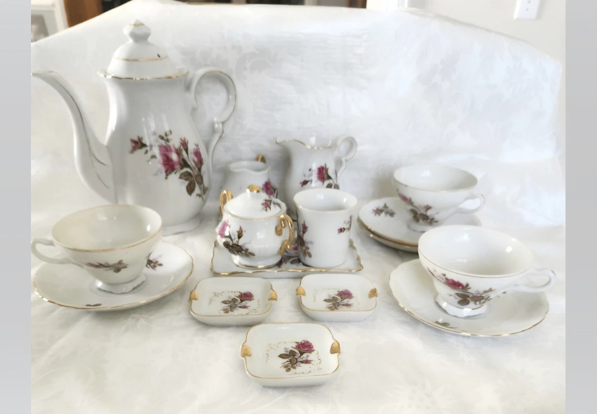 moss rose tea set products for sale | eBay