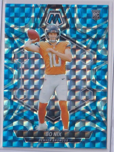 2024 Panini Mosaic Rookies Reactive Blue Mosaic Prizm Bo Nix #312 Rookie RC (WB)