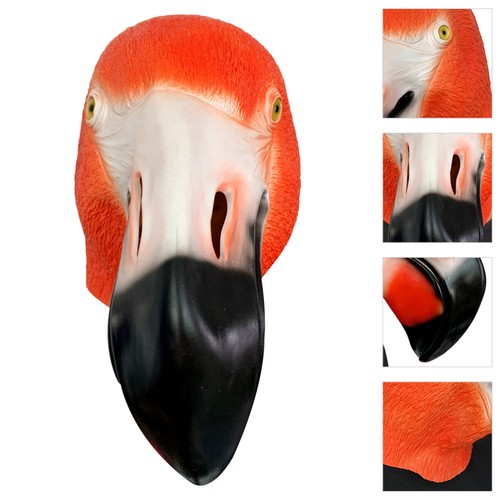 Halloween Flamingo Shaped Full Cover Mask Funny Ball Show Beak Animal Mask - Foto 6 di 12