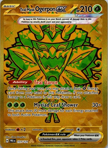 Teal Mask Ogerpon ex 177/131 Holo Hyper Rare Prismatic Evolutions Pokemon NM