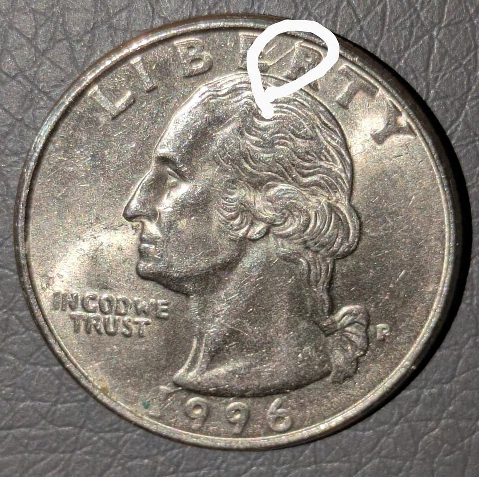 1996-P 25c Quarter Multiple Die Errors Die Crack Errors Cracked Die Obv Rev - Image 2 of 4