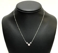 (MA3) QVC Diamonique 3-Stone 925 Sterling Silver 3.2 Grams Bead/Ball Necklace
