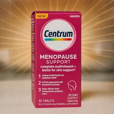CENTRUM Menopause Support Multivitamin + Hot Flash Relief / 30 Tablets/ NEW!!!