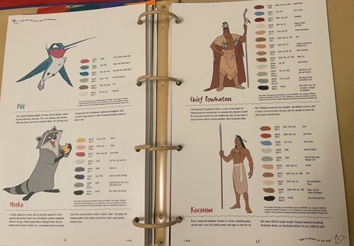 rare POCAHONTAS 1995 Disney Merchandising STYLE GUIDE In 4 ring Binder - Picture 13 of 24