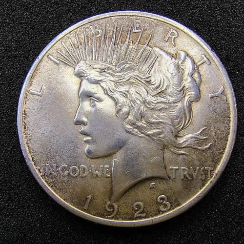 1923 Silver Peace Dollar - Philadelphia -90% Silver- Unc Details -Light Cleaning
