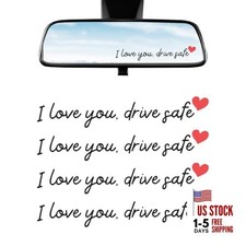 I Love You Drive Safe Mirror Sticker 4Pcs Cute Car I Love You Drive Safe Black