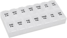 Remind N' Time Weekly 7-Day AM/PM Pill Organizer, Vitamin and Medicine Box, La