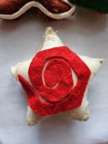 14 Vintage Felt Christmas Ornaments PRIMITIVE Plush HANDMADE Hand Crafted B - 第 6/8 張圖片