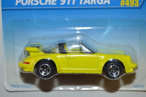1996 Hot Wheels Blue Card Porsche 911 SC Targa Yellow Green #493 Diecast car - Picture 2 of 9