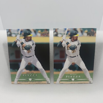 2008 Upper Deck MLB First Edition Mike Piazza #23 plus Base # 26  ATHLETICS