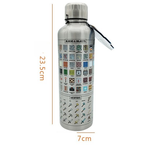 Minecraf Water Bottle Stainless Steel Vacuum Insulated Thermal Drink Cup 500ML - Picture 3 of 8