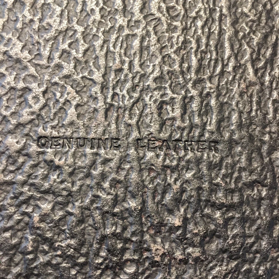 "Antiguo estuche expandible de cuero granulado interior bolsillo a presión bucle exterior 10"" X 7""" Foto 2 de 4