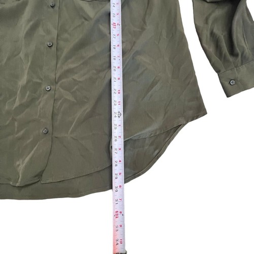 EVRI Olive Green Women's Button Down Long Sleeve Blouse 1X EUC - Picture 6 of 10