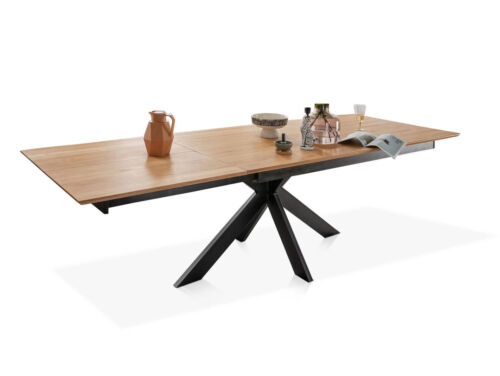 Ausziehbarer Massivholztisch Wildeiche Tisch TAMIRO Esstisch 180x100-265x100 cm - Bild 2 von 7