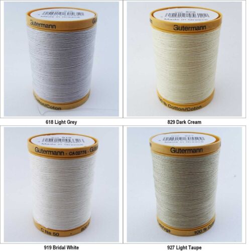 Gutermann Pure COTTON Thread 800 Metres Reels Machine Hand Sewing 17 Colour 950D - Picture 2 of 26