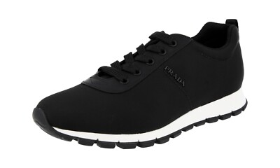 PRADA Nylon Prax Linea Rossa Sneaker - 4E3221 - Schwarz Weiss - NEU -  6 40