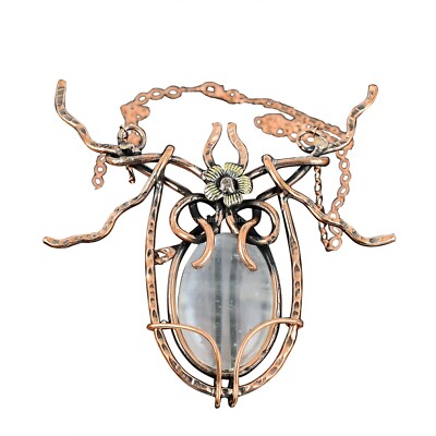 Mothers day Deal Copper Selenite Stone Chain Sister Wire Wrapped Flower Necklace