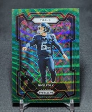 Nick Folk Green Wave Prizm Holo 2023 PRIZM Football Card #208 Tennessee Titans