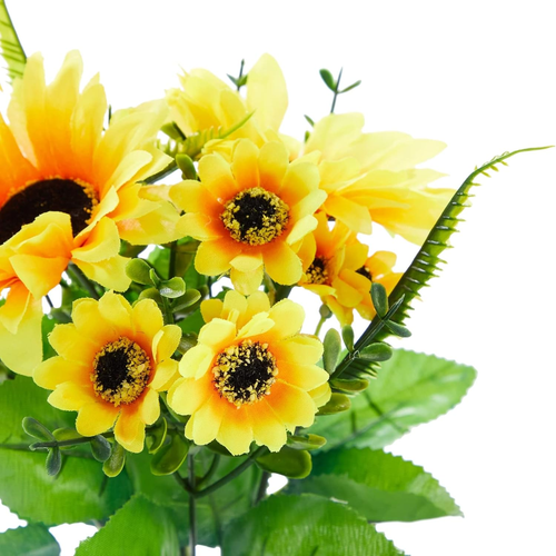 2 Bunches Artificial Sunflowers with Stems for Faux Floral Arrangements, Fake Su - Bild 8 von 9