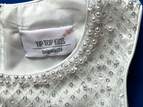 Tip Top Kids Flower Girl M Pageant Special Occasion Formal White Dress w Jacket - Picture 17 of 18