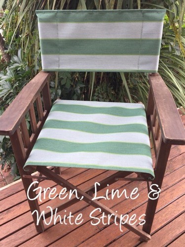 NEW CANVAS AUSTRALIAN MADE DIRECTOR CHAIR REPLACEMENT COVERS - Assorted Stripes - Picture 20 of 32