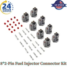 8Packs FOR Nippon Denso 2-Pin Fuel Injector Connector Plug Clip Kit 90980-11153