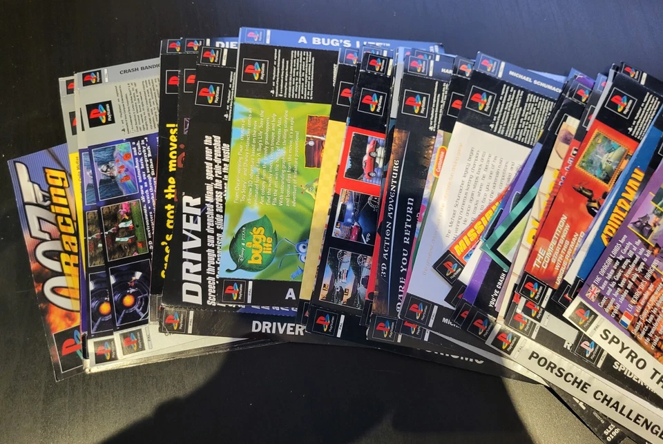 PS1 PlayStation One Inlays Artwork Front Back Black Platinum Label Retro Vintage - Image 2 of 4