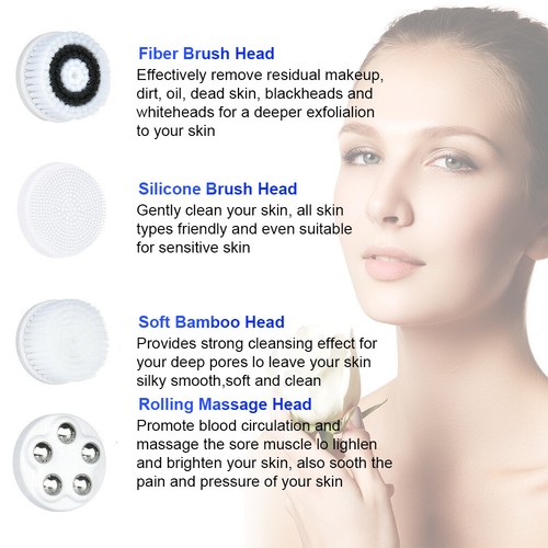 4 in 1 Facial Cleansing Brush Rechargeable Spin Exfoliating Wash Face-Cleaner - Picture 10 of 14