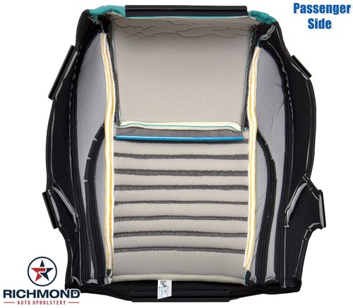2002-2005 Ford Thunderbird-Passenger Side Bottom Leather Seat Cover Black & Blue - Picture 13 of 17