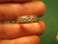 #19 of 28, BEAUTIFUL MENS or LADIES STERLING SILVER WEDDING(?) BAND RING "XXXXX"
